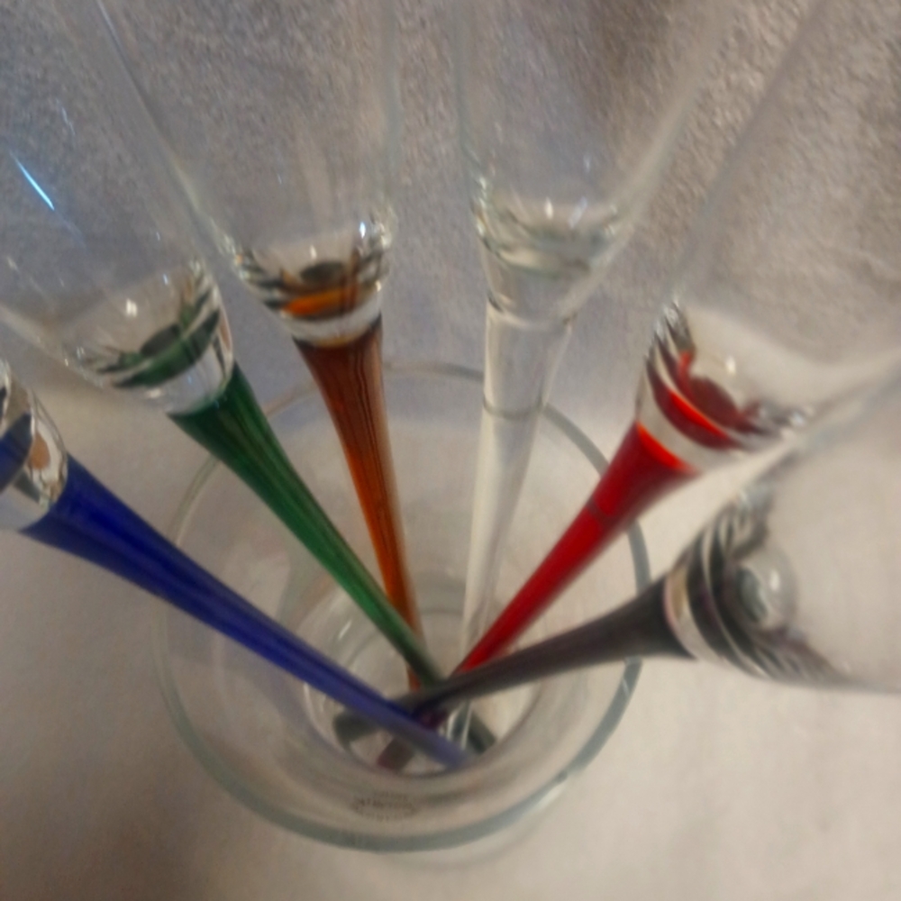 Artland Champagne Flutes With Display Vase HandBlown Glasses - Picture 3 of 9